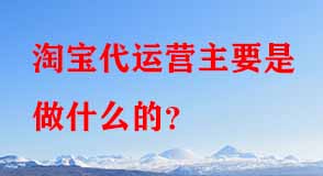 淘寶代運(yùn)營主要是做什么的